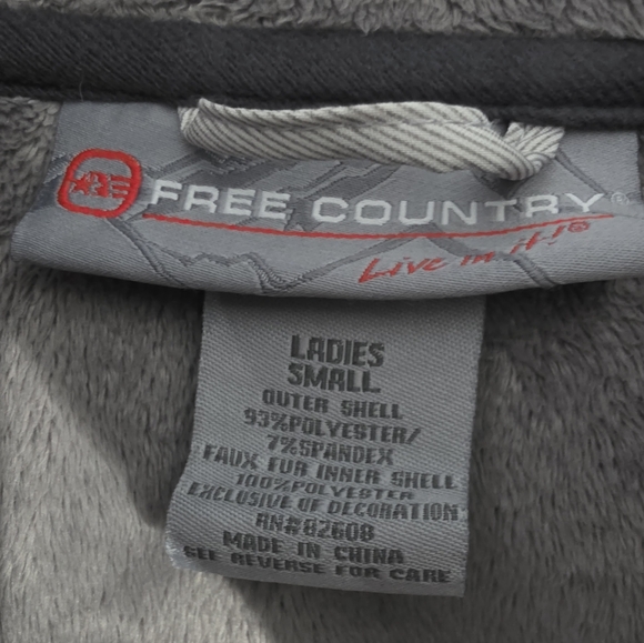 Free Country Women's Gray Fleece Lined Jacket With Hoodie - Picture 7 of 9